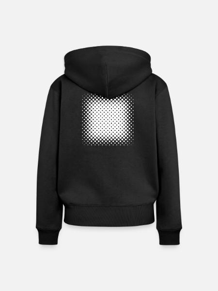 Radiales Halbtonquadrat - Frauen Premium Bio Zip Hoodie - Schwarz