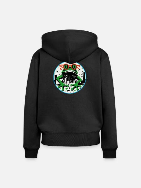 Frosch Apokalypse - Frauen Premium Bio Zip Hoodie - Schwarz