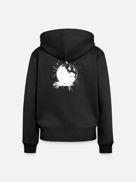 Bowlingkugel Cartoon - Frauen Premium Bio Zip Hoodie - Schwarz