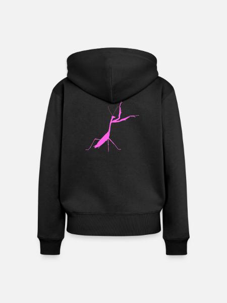 Gottesanbeterin pink - Frauen Premium Bio Zip Hoodie - Schwarz