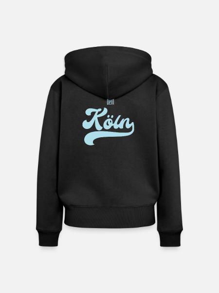 Dein Köln im retro Style - Frauen Premium Bio Zip Hoodie - Schwarz