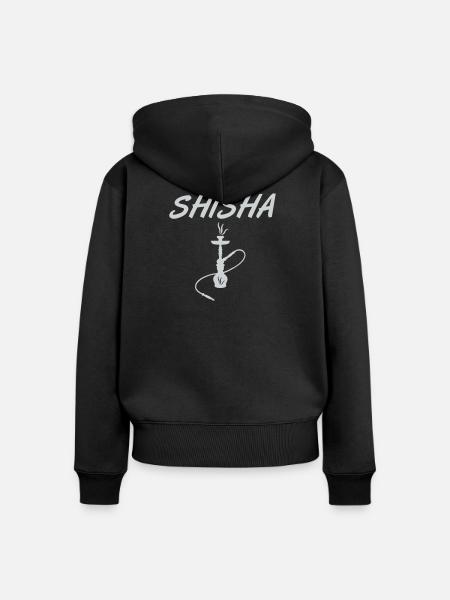 Shisha Hookah Silhouette Motiv - Frauen Premium Bio Zip Hoodie - Schwarz