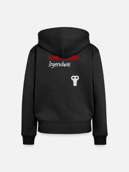 Aufziehschlüssel Funktionieren Stress - Frauen Premium Bio Zip Hoodie - Schwarz