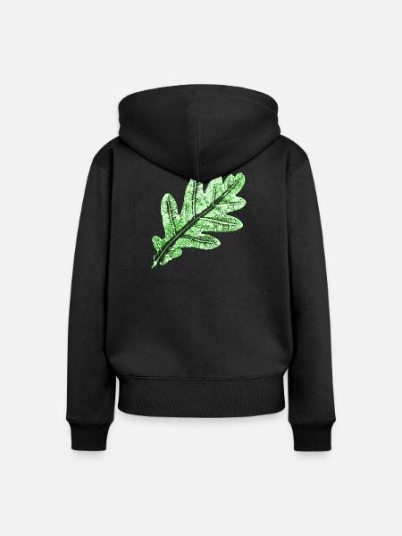 Eichenblatt / Blätter Botanik & Natur Design - Frauen Premium Bio Zip Hoodie - Schwarz