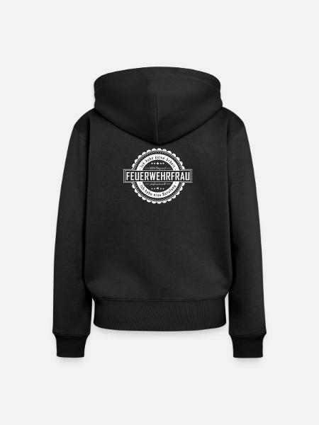 FEUERWEHRFRAU - Frauen Premium Bio Zip Hoodie - Schwarz