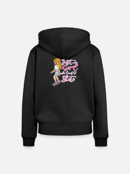 Skateboard - Frauen Premium Bio Zip Hoodie - Schwarz