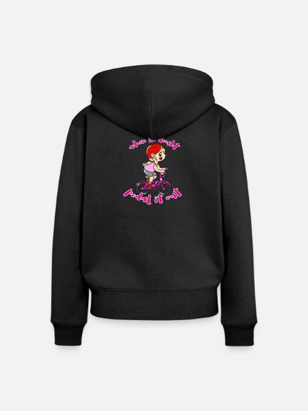 Fahrrad Sport - Frauen Premium Bio Zip Hoodie - Schwarz