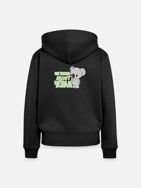 Koala - Frauen Premium Bio Zip Hoodie - Schwarz