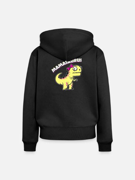 Mutter Supermama Beste Mutter Dinosaurier Lustig - Frauen Premium Bio Zip Hoodie - Schwarz