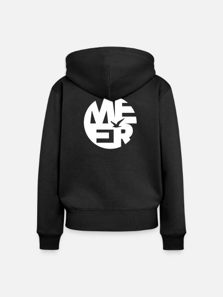 MEER RUND - Frauen Premium Bio Zip Hoodie - Schwarz