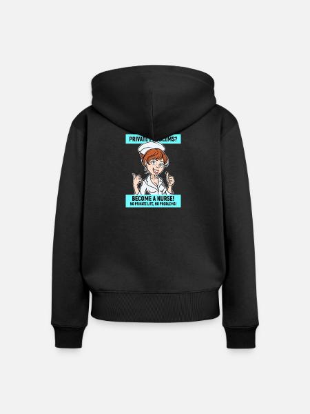 Krankenschwester Lustig Statement Pflegerin Beruf - Frauen Premium Bio Zip Hoodie - Schwarz