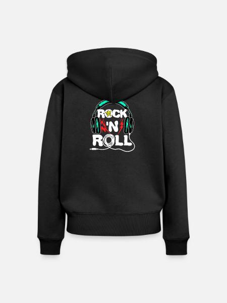 Cool Headset Lustig Spruch - Frauen Premium Bio Zip Hoodie - Schwarz