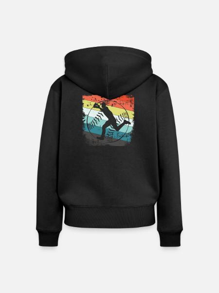 Baseball Baseballspieler - Frauen Premium Bio Zip Hoodie - Schwarz
