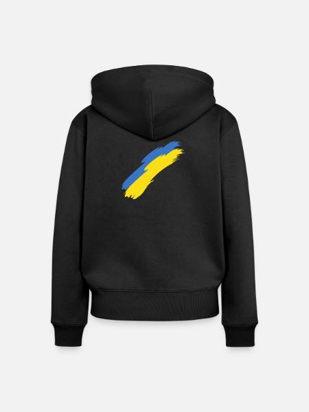 Ukraine - Frauen Premium Bio Zip Hoodie - Schwarz