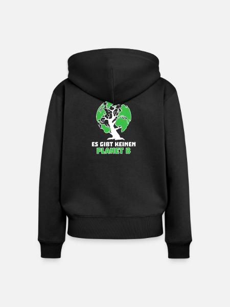 Baum Mutter Erde Planet Umwelt Statement - Frauen Premium Bio Zip Hoodie - Schwarz