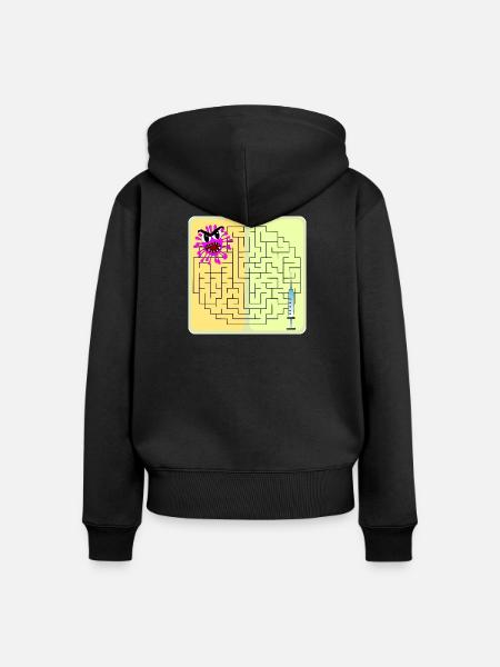 Rätsel Virus - Frauen Premium Bio Zip Hoodie - Schwarz