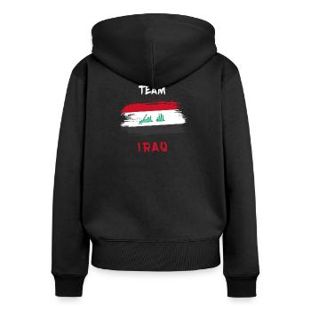 Team Iraq flag design - Women's Premium Organic Zip Hoodie - black - Back - Julia (174cm)