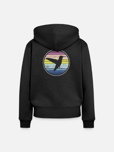 Kolibri - Frauen Premium Bio Zip Hoodie - Schwarz