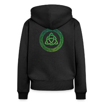 Celtic Knot - Frauen Premium Bio Zip Hoodie - Schwarz - Hinten - Julia (174cm)