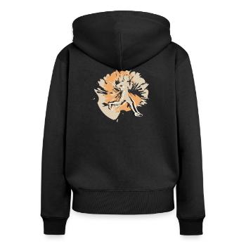 Stylish runner always one step ahead - Women's Premium Organic Zip Hoodie - black - Back - Julia (174cm)