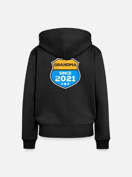 Großmutter Oma Statement Rentnerin Großmama - Frauen Premium Bio Zip Hoodie - Schwarz