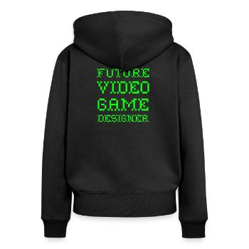 Future Video Game Designer Informatiker Computer - Frauen Premium Bio Zip Hoodie - Schwarz - Hinten - Julia (174cm)
