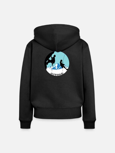 Bergsteigen - Frauen Premium Bio Zip Hoodie - Schwarz