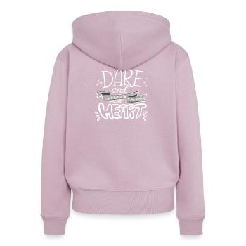 Motivierende Handlettering Botschaft - Frauen Premium Bio Zip Hoodie - Altrosa - Hinten - Julia (174cm)