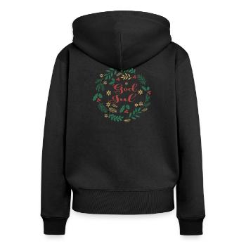 Merry Christmas T-Shirt God Jul Merry Christmas - Women's Premium Organic Zip Hoodie - black - Back - Julia (174cm)