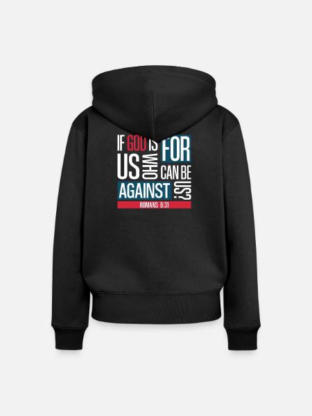 Gott für uns (dunkel) - Frauen Premium Bio Zip Hoodie - Schwarz