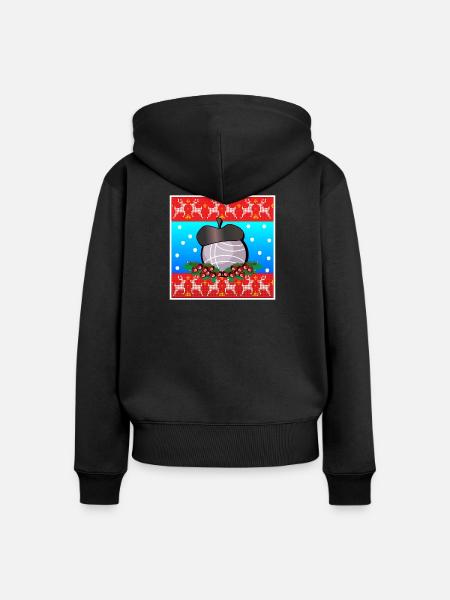 Frohe Weihnachten Pétanque - Frauen Premium Bio Zip Hoodie - Schwarz
