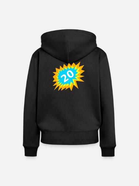 was schenken, 20 bunt - Frauen Premium Bio Zip Hoodie - Schwarz