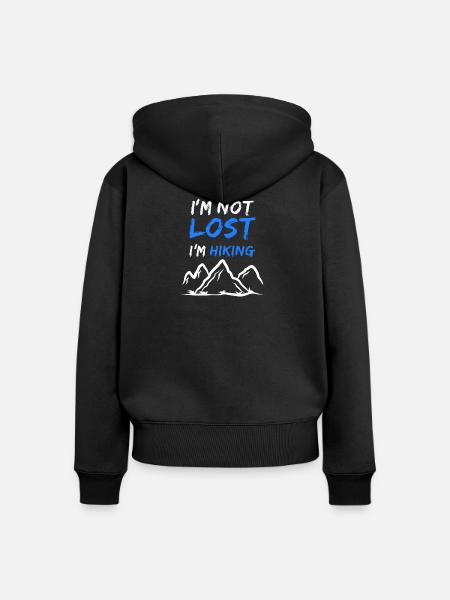 Wanderer Statement Klettersteig Wanderung Wandern - Frauen Premium Bio Zip Hoodie - Schwarz