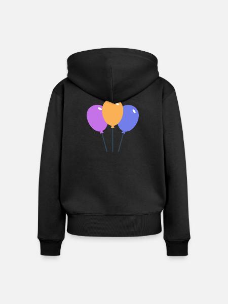 Farbige Luftballons - Frauen Premium Bio Zip Hoodie - Schwarz