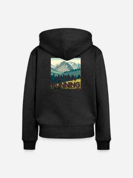Ultra Laufen - Frauen Premium Bio Zip Hoodie - Schwarz