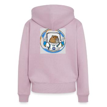 Astro Kappen - Frauen Premium Bio Zip Hoodie - Altrosa - Hinten - Julia (174cm)