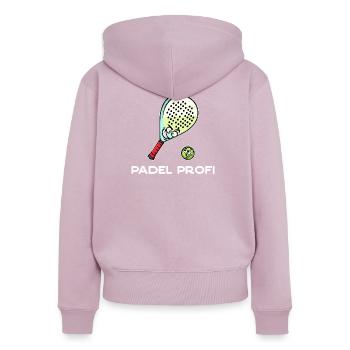 Sports Racket Balls Statement Padel Padel Game - Women's Premium Organic Zip Hoodie - dusky pink - Back - Julia (174cm)