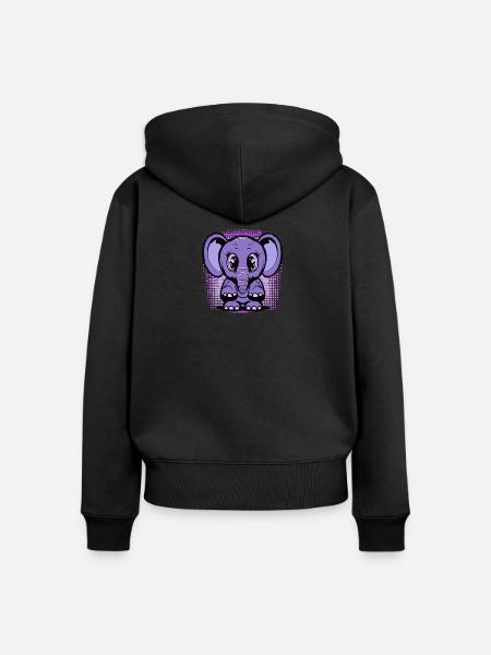 Niedlicher Babyelefant - Frauen Premium Bio Zip Hoodie - Schwarz