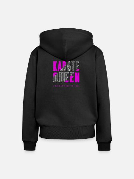 Karate Königin - Frauen Premium Bio Zip Hoodie - Schwarz