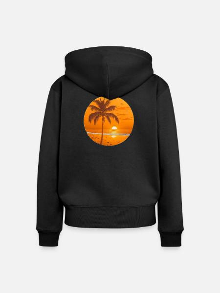 Sonnenuntergang - Frauen Premium Bio Zip Hoodie - Schwarz