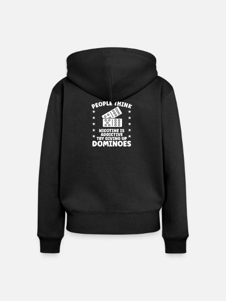 Domino Design - Frauen Premium Bio Zip Hoodie - Schwarz