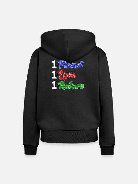 Mutter Erde Planet Natur Statement Naturschutz - Frauen Premium Bio Zip Hoodie - Schwarz