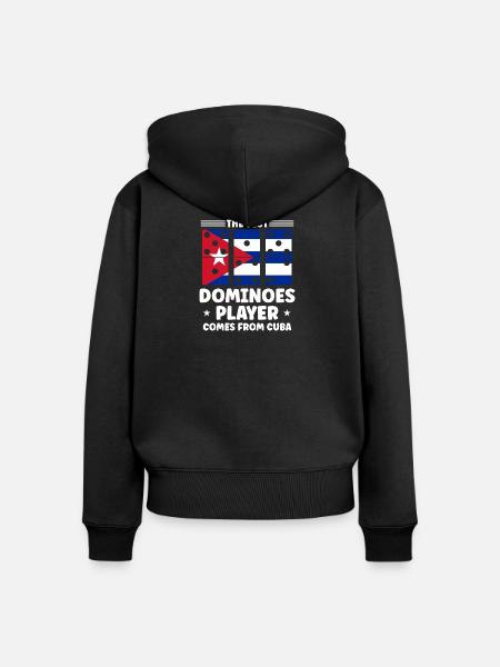 Domino Spiel Design - Frauen Premium Bio Zip Hoodie - Schwarz