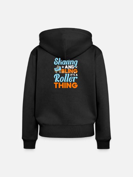 Rollschuh Design - Frauen Premium Bio Zip Hoodie - Schwarz