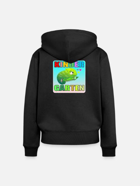 KINDERGARTEN KIND TIERE AMPHIBIE - Frauen Premium Bio Zip Hoodie - Schwarz