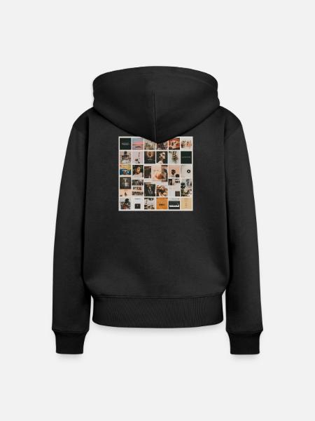 Nach oben Mosaik Musik - Frauen Premium Bio Zip Hoodie - Schwarz