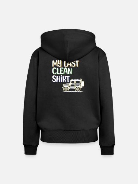 Camper Wanderer Statement Camping Wohnwagen - Frauen Premium Bio Zip Hoodie - Schwarz