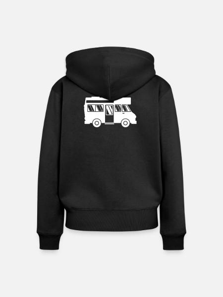 Wohnwagen Wanderlust Wanderer Camping Camper - Frauen Premium Bio Zip Hoodie - Schwarz
