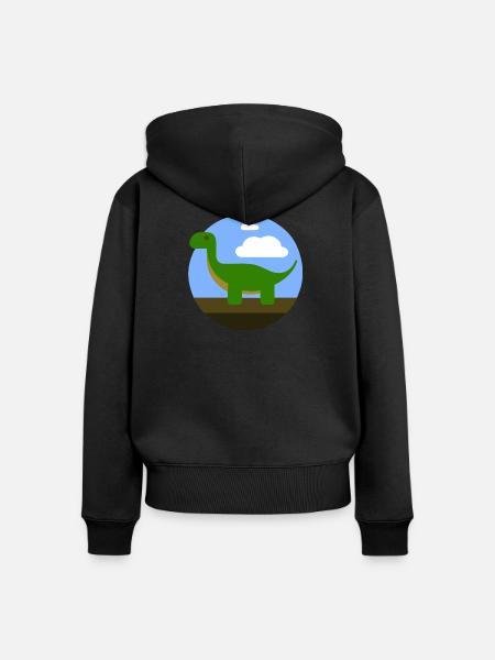 Dino - Frauen Premium Bio Zip Hoodie - Schwarz
