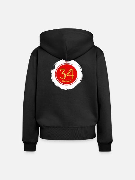 Hérault - Frauen Premium Bio Zip Hoodie - Schwarz